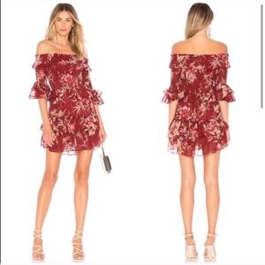 MISA los angelos rima floral ruffle mini dress NWT